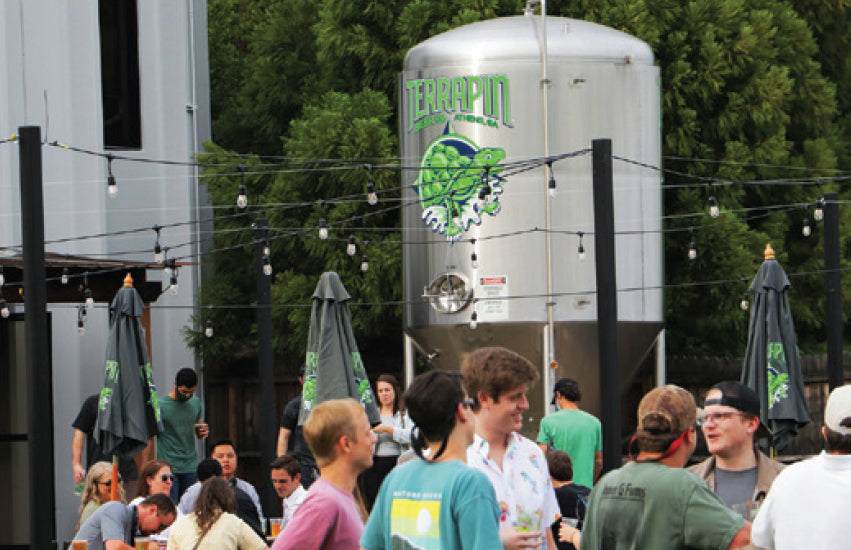 Customers outside Terrapin Beer Company.