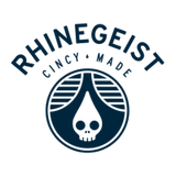 Rhinegeist logo with a skull design and text.